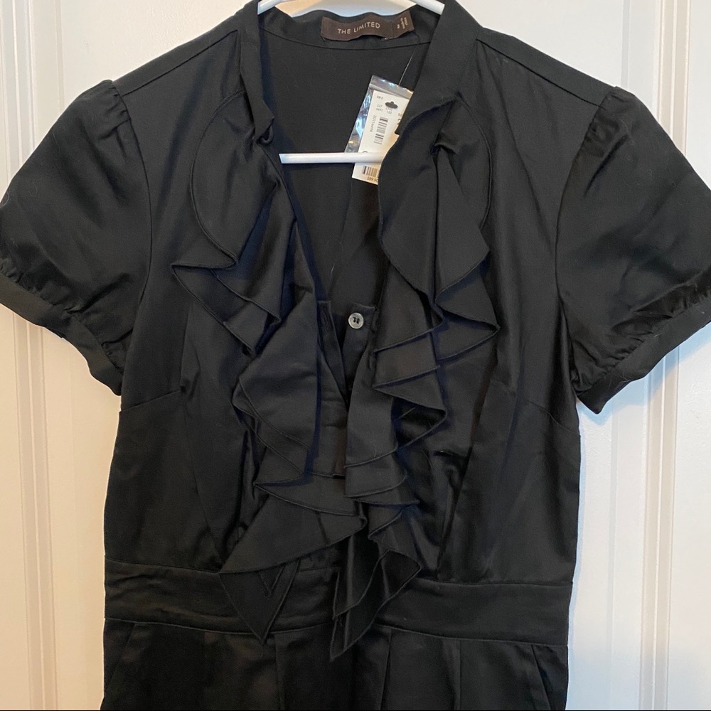 The Limited black dress with ruffle detail